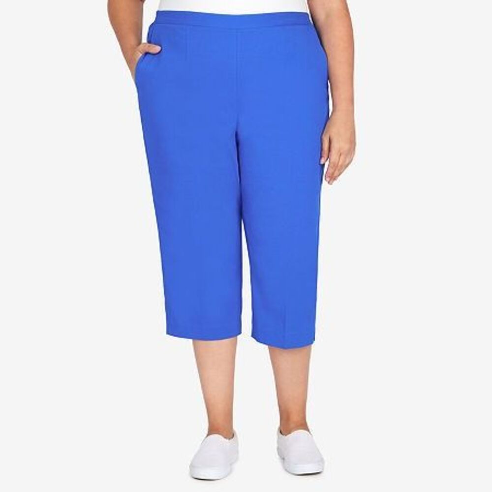 Alfred Dunner Cool Vibrations Twill Capris - Ocean - Size 22W